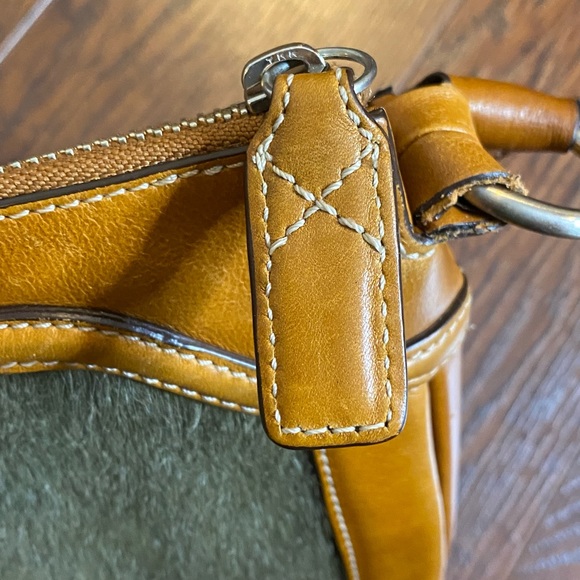 Cole Haan Brown Leather Calf Hair Handbag Purse Flaw shoulder bag - Picture 12 of 14